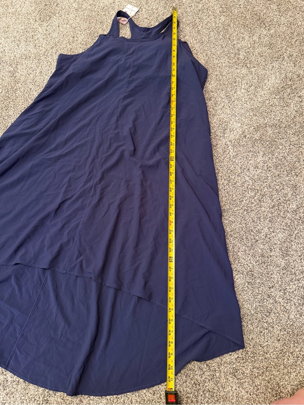 Halara Navy Breezeful Racerback Pocket High Low Flowy Midi Quick Dry Dress Sz XL - Picture 6 of 8